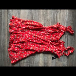 Lulu’s red floral ruffle dress